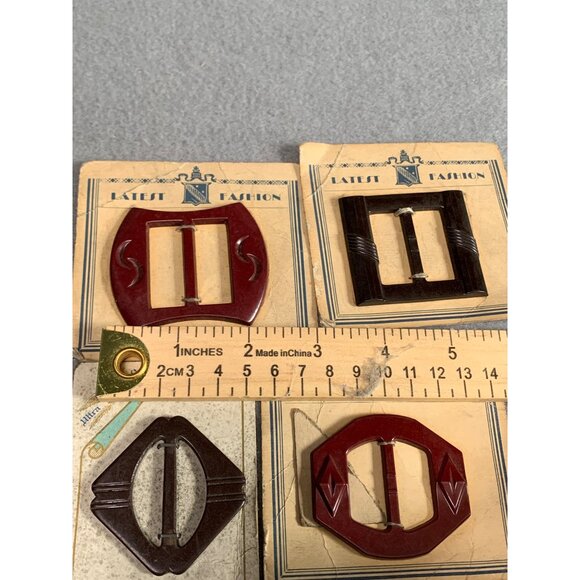 Vintage Art Deco Belt Buckles Set of 5 - Picture 4 of 6